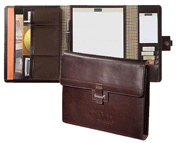 Tri Fold Mahogany Leather Portfolio
